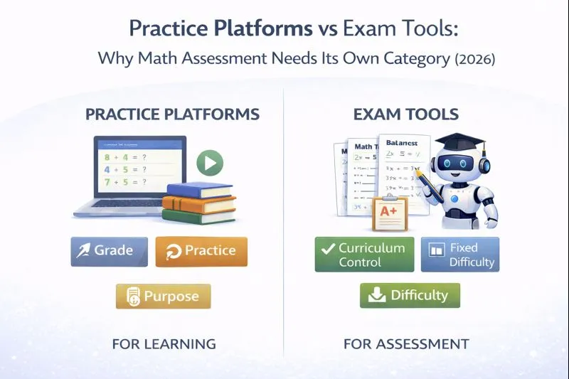 Practice Platforms vs Exam Tools: Why Math Assessment Needs Its Own Category (2026)